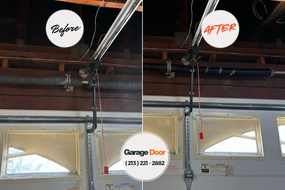 Before and after: garage door repair Bexley, OH